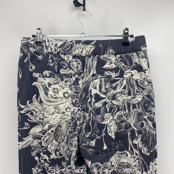 Loft black white elastic waist lightweight cropped pockets pants vacation summer - Picture 7 of 7